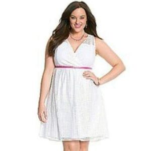 New Lane Bryant white eyelet dress size 14 women